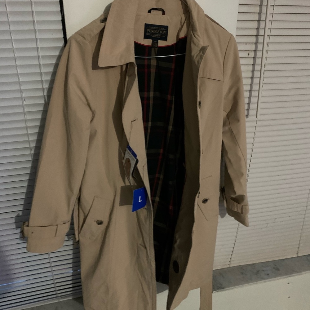 PENDLETON Classic Tan Belted Button Front Jacket L